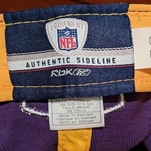 NWT Reebok NFL On Field Hat Cap Team Apparel Minnesota Vikings Football - Picture 6 of 7